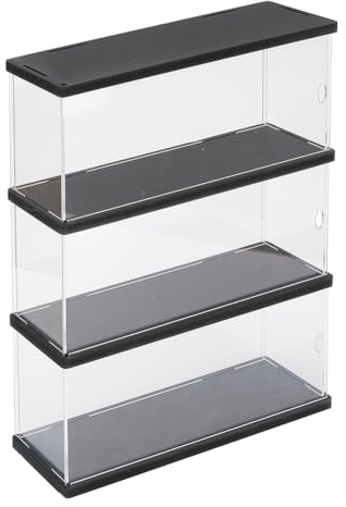 DICOSMETIC 3 Stöckige Transparente Vitrine Acryl Display Riser Ständer Mit Tür Rechteckige Modellblöcke Minifiguren Vitrine 300x95x378mm Display-Ständer Für Die Display Sammlung