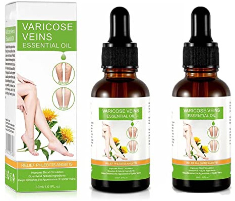 Godemmio Vibeskin Körperpflege Ätherisches Öl Ampulle entfernt Krampfadern und geschwollene Krampfadern, Behandlung von Krampfadern für Beine, reduziert Besenreiser und Schweregefühl (2 Stück)