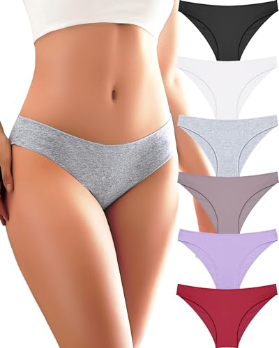 ALL OF ME Paquete de 6 Ropa Interior de algodón para Mujer, Conjunto de Bragas de algodón para Mujer, Paquete múltiple, Hipster, Transpirable, S-XXL