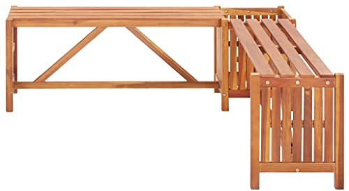 TJROO Gartenbänke 117 x 117 x 40 cm, braun, massives Akazienholz, Gartenbank, Gartenmöbel, Gartenmöbel, Outdoor-Möbel, Outdoor-Bank, Gartenmöbel, Gartenmöbel