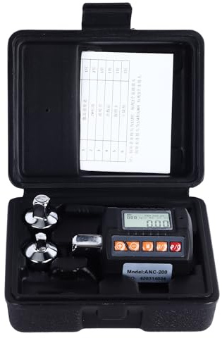 Medidor de torsión digital de 200 Nm con pantalla, adaptador de llave dinamométrica portátil de alta precisión, varios adaptadores, alarma sonora para mantenimiento.