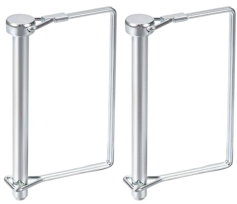 DTGN 8mm x 100mm (DxL) Wellenverriegelungsstift - 2er Pack - Gut für landwirtschaftliche Anhänger Rasen - Karbonstahl Vierkant-Anhängerkupplungsstift - Silberton