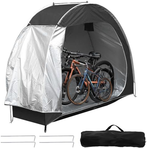 Tenda per Bicicletta Garage Copertura per Biciclette da Esterno Oxford 210D Tenda Garage Moto Impermeabile Copri Bicicletta per 2 Biciclette, Attrezzi da Giardino, Giocattolo e Tosaerba