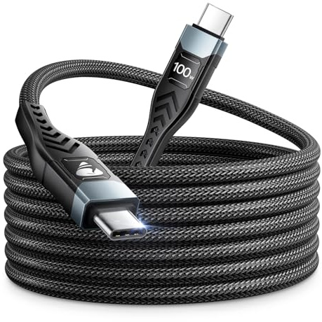Cable USB C vers USB C 3M Câble Rapide 100W PD USBC Cable USB Type C Nylon Tressé Cordon pour iPhone 16 15 Pro Max Samsung Galaxy S24 S23 iPad Pro Air MacBook