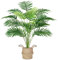 Der Rose Palmera falsa de 28 pulgadas de alto, árbol artificial de areca sintética en maceta con cestas tejidas a mano con asas para interiores y exteriores, hogar, oficina, dormitorio, porche, balcón