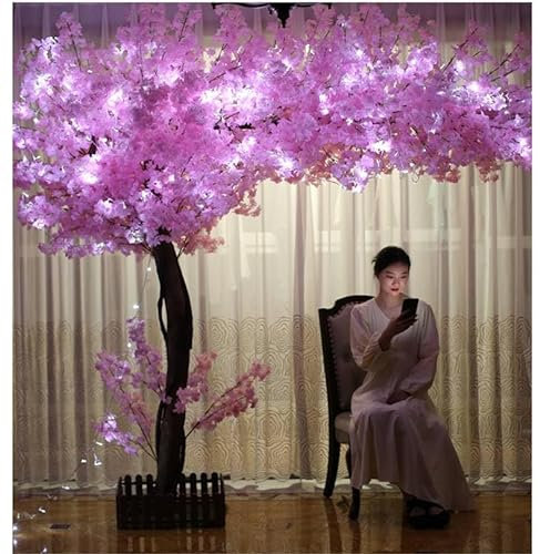 Árboles de cerezo artificiales en flor, plantas artificiales, árbol de los deseos, flores falsas de para centro comercial, hotel, restaurante, decoración, decoración de boda DIY 2 * 1,5 m Decoration