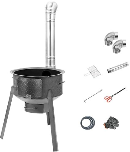 SBCWH Brennholzofen Camping Holzofen, Abnehmbarer Mobiler Campingzeltofen Holzbrenner, Outdoor Kochofen mit Ofenringen für Grill, Picknick, Jagd(48cm/18.9in)