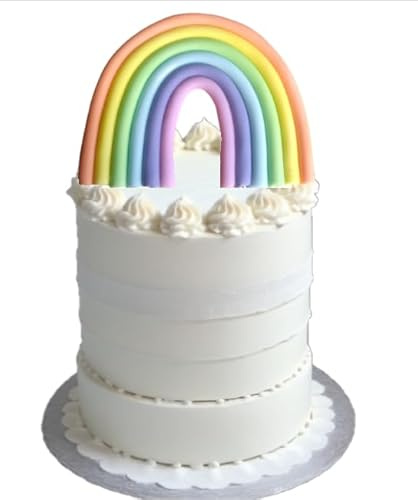Large Gorgeous Edible Sugar Fondant 3D Rainbow; Aprox 5.5 Wide; Unicorn Handmade Birthday, Graduation, Baby Shower Etc Cake Topper/Decoration