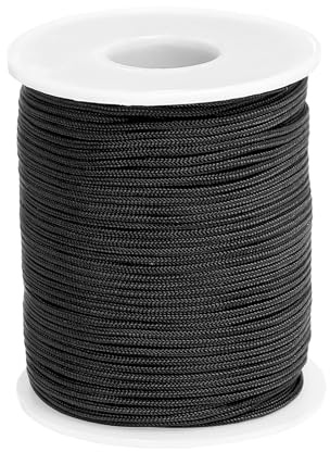 PATIKIL Nylon Cord 0.06 Pollice x 54 Iarde, Filo Di Nylon Intrecciato Per Braccialetti Cordino Per Nodi Cinesi Per Creazione Di Gioielli Collane Perline Tende A Vento Chimes, Nero