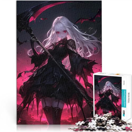 puzzle 1000 pezzi per adulti Ragazza anime dark con falce Giocattoli Giochi Educativi Antistress offerte come regali per tutta la famiglia 75x50cm