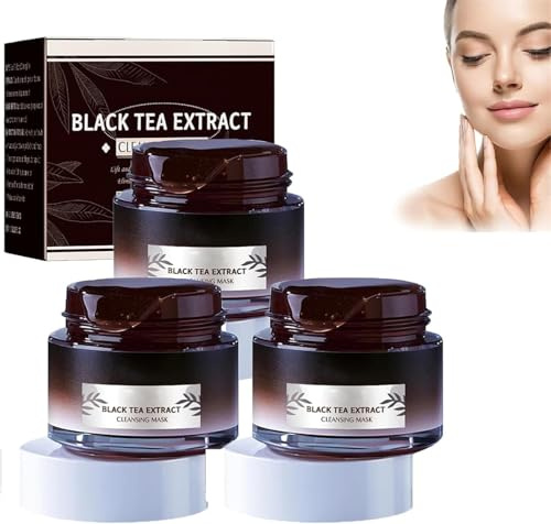 Schwarztee-Peel-Off-Maske, Kräuterverfeinernde Schwarztee-Gesichtsmaske, Mitesser-Entferner, porentief reinigende, straffende und strahlende Haut, für alle Hauttypen