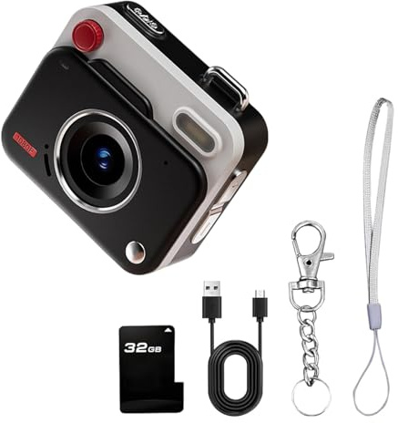 Appareil photo numérique compact et léger 44 g 12 MP Connexion vidéo de type C Idéal pour les enfants et les amateurs de plein air Caméra vintage Capteurs