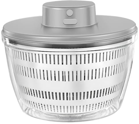 Nuiorfty Electric Salad Spinner 4L Large Salad Spinner Quick Drainage Lettuce Spinners with Bowl and Colander for Vegetables Greens Herbs Berries