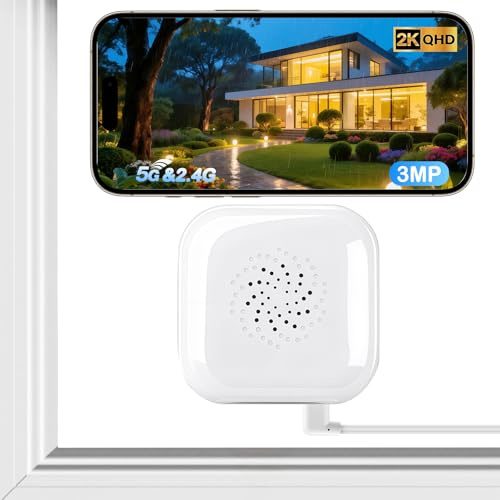 3MP 2K Indoor Window Camera, 2.4GHz & 5GHz WiFi Window Cameras for Home Security with AI Colour Night Vision, Motion & Person Detection, Two-Way Audio, Anti-Glare Night Vision, 24/7 Recording