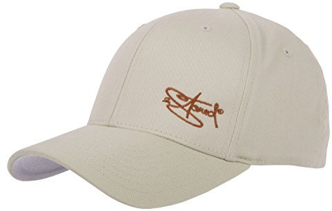 2Stoned Flexfit Baseball Kappe Classic Beige mit Stick Größe XXL (62 cm - 65 cm) für Frauen und Männer