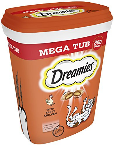 Dreamies Katzenleckerlis, leckere Snacks mit köstlichem Huhn, 1 Dose à 350 g