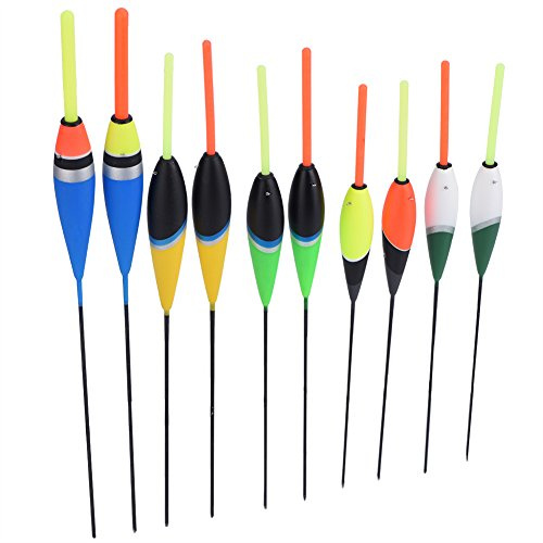 DEWIN Fishing Floats and Bobbers,10 Pezzi Galleggianti da Pesca Trota Galleggianti Colorati per Pesca Alla Accessori per Attrezzatura