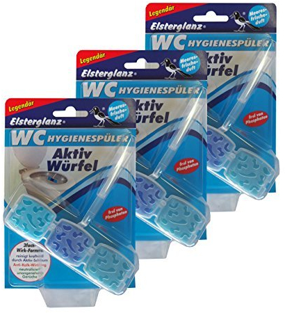 12 x Elsterglanz WC Hygienespüler Aktiv Würfel, WC-Reiniger, Frischeduft