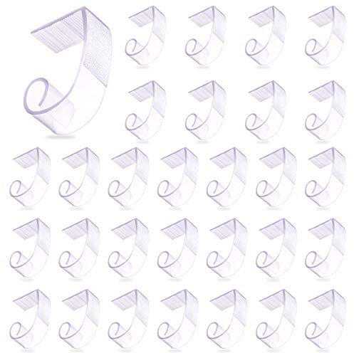 Keadic 30Pcs Table Skirting Clips with Vercro for Tablecloth Securing 1 Inch - 1 1/4 Inch, SMC Model Tablecloth Clips for Wedding Home Meeting Party Picnic Patio Banquet Indoor Outdoor Activities