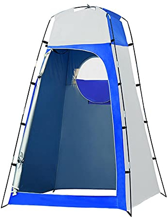 ICRPSTU Outdoor Shower Enclosure,Shower Tent,Pop Up Changing Tent Camping Shower Tent Portable Dressing Bathroom Shelter Tents for Outdoor Camping Beach (Grey Blue)