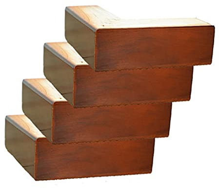 4 Stück Möbelfüße,Möbelbeine Massivholz,5 cm Erhöhen Holz Sofa Beine,Ersatz Schrankfüße aus Holz,Tischfuß Aus Kiefer,für Sofa,Bett,Bank,Ottomane,Couchbeine,mit Schrauben (reddish brown)
