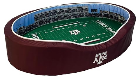 StadiumSpot Officially Licensed NCAA Premium Oval Dog Bed, Texas A&M Aggies, Small