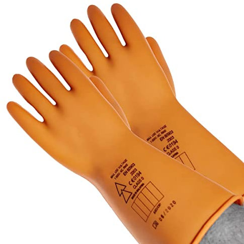 RZ TOOLS | Guantes Electricista Aislantes De 1000V | De Uso Profesional | Protección Dieléctricos Clase 0 | Guantes De Protección Para Trabajo | Duraderos Y Resistente| Color Naranja | Talla XL