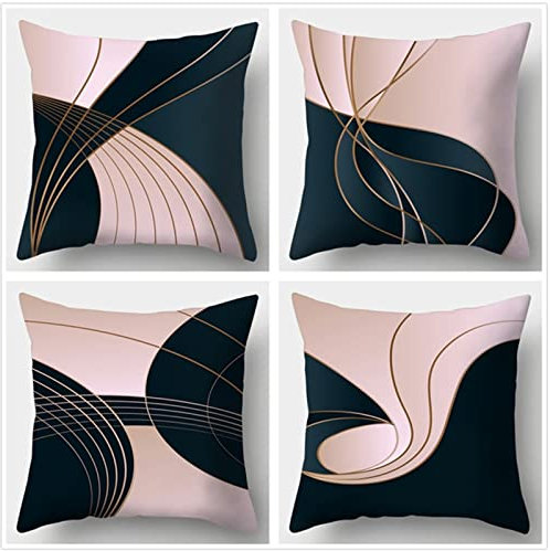 Kissenbezug 35x35cm 4er SetBoho Wohnzimmer Outdoor Deko, Schlafzimmer Zimmer Dekor Kissenhülle Kissenbezüge mit Verstecktem Reißverschluss, Couchkissen, Sofakissen Weinachten Geometrische Abstraktion