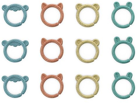 Anneaux et jouets Sheppy's Squad Toy Links d'Ingenuity pour les nouveau-nés et plus grands, 12 anneaux, matériaux végétalisés sans BPA, multi textures