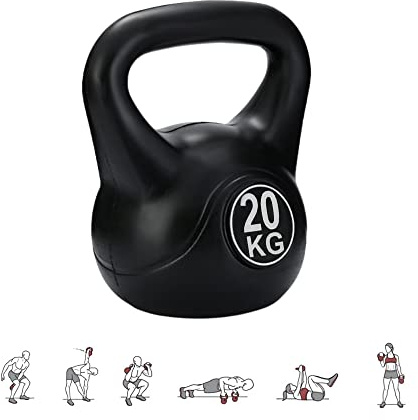 Rysk Väger 20 kg. Betong Kettlebell Väger med Ergonomiskt Handtag Kettlebell Hantlar för Muskelträning Hemma och Gym.