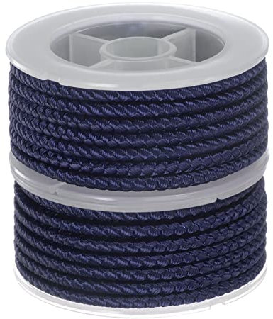 sourcing map 2 Hilos de Nylon, Cuerda de Abalorios de Cordel, Cordón Trenzado Extrafuerte 4mm para Pulseras Joyería Fabricación Bricolaje Artesanías 3.2M/10.5 Pies, Oscuro Azul
