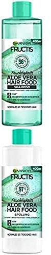 Fructis Hair Food Aloe Vera Basis Set mit Shampoo und Spülung, feuchtigkeitsspendendes Aloe Vera für normales und trockenes Haar, pflegende Routine mit natürliche Inhaltsstoffen