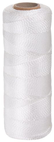 sourcing map Geflochtene Nylonschnur, 1,5 mm x 150 m, geflochtene Schnur für Angeln, Gartenarbeit, Basteln, Weiß