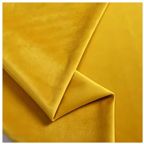 Samtstoff Weich Elegant Möbelstoff Polsterstoff Möbel Sitzbezug Stoff Gelb zum Nähen,Vorhängen, Dekorationen, Kleidung 150cm Breit(Size:1.5x1m,Color:Gelb)