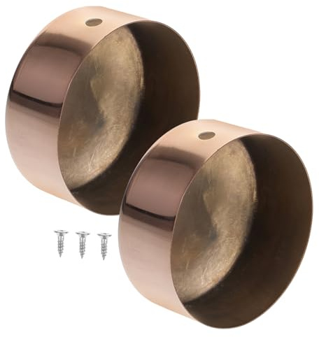 2 Pcs Round Stainless Steel Handrail End Caps for Wood | Diameter 50mm, for Staircase and Corridor Use, Wear-resistant Finish Simple Delicate Workmanship