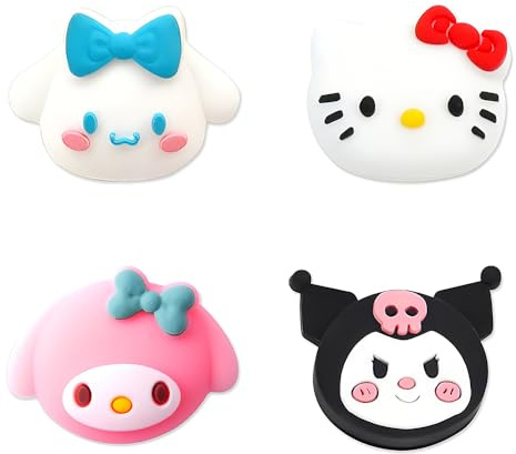 PERFECTSIGHT Silicone Switch Thumb Grip Caps, Joystick Button Cover Compatible with Nintendo Switch/OLED/Switch Lite (White Pink Black)