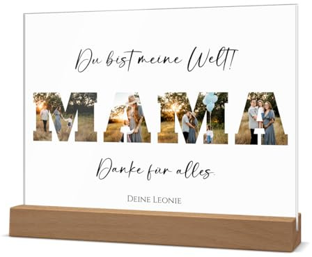CHRISCK design Mama Geschenk Muttertag - Muttertagsgeschenk - Foto Collage als personalisiertes Geschenk für Mama - beliebtes Geburtstagsgeschenk - Fotogeschenk für Mutter