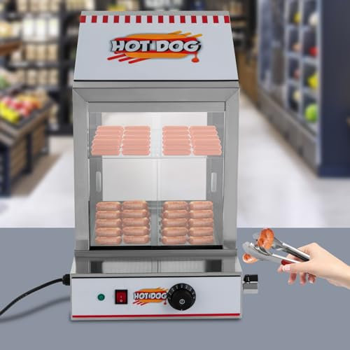 1200W Armoire chauffante électrique pour hot-dogs, armoire chauffante commerciale pour hot-dogs, cuiseur vapeur électrique pour les supérettes, les cafés, les restaurants rapides, les supermarchés, le