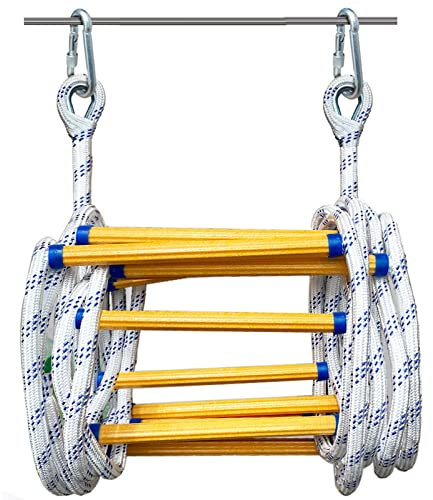 PNAJFUEL Sicherheitsleiter, Rettungsleiter, Nylon-Strickleitern, Kletterleiter Für Zuhause, Notleiter Für Feuer Und Fenster Balkon/39Ft/12M