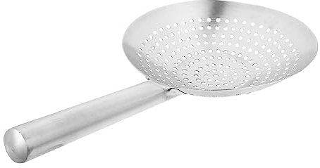 Hoement Edelstahl Sieblöffel Skimmer Mit Feinem Mesh Ölfilter Edelstahlkelle Hitzebeständig Ergonomischer Griff Fürs Kochen Braten Pasta Filtern Langlebiges Küchensieb
