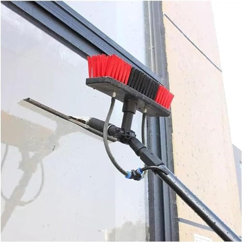 HYDIK Telescopic Window Cleaner Telescopic Cleaning Brush Water Fed Telescopic Brush Water Powered,Soap Dispenser,Cleaning Solar Panels, Window Cleaning Kit With Squeegee,Washing Trucks