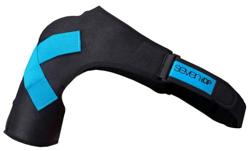 7 iDP Control Schulterstütze - Verstellbare Kompressionsbandage für Schulterstabilität und Erholung von Verletzungen, leichtes und atmungsaktives Design für Sport und Alltag (groß, rechte Schulter)