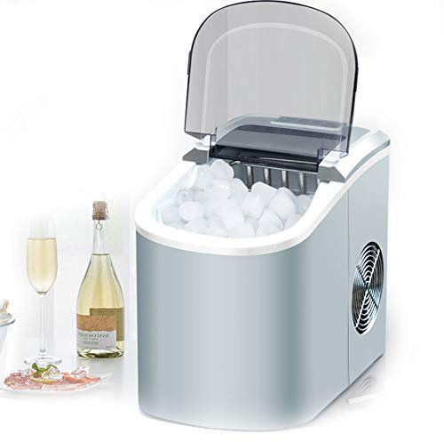 Máquina portátil compacta para hacer hielo de 33 lb por día Máquina para hacer hielo redonda y portátil para el hogar Máquina para hacer hielo en forma de bala para cafetería Teamilk Shop Blanco (pl