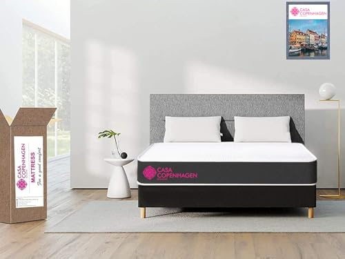 Casa Copenhagen Matratzen, entworfen in Dänemark, Höhe 15 cm, hergestellt aus Cool Fusion Youth Memory Foam, weiche, Bequeme und atmungsaktive Matratze 200 x 181 cm, Bed-in-a-Box –Grand King