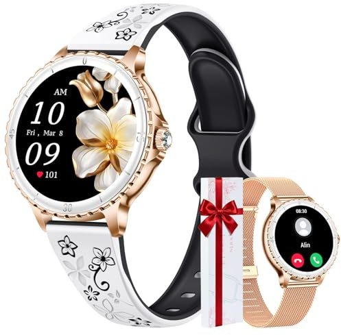 CIVO Smartwatch Damen mit Telefonfunktion Fitnessuhr: 110+ Sportmodi Smart Watch Fitness Tracker Schrittzähler - Rosegold Wasserdicht Sportuhr Kompatibel Android iOS