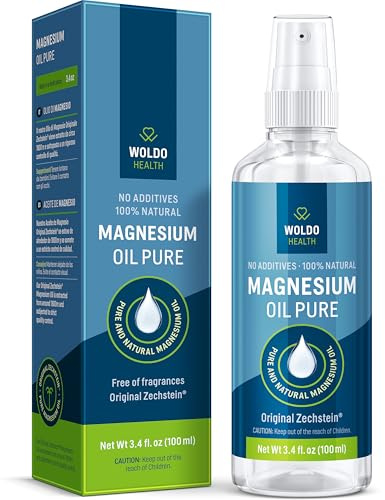 WoldoHealth magnesiumoljespray 100 ml – original Zechstein magnesiumklorid, högdoserat, ren saltlösning från Zechsteingruvan, utan tillsatser