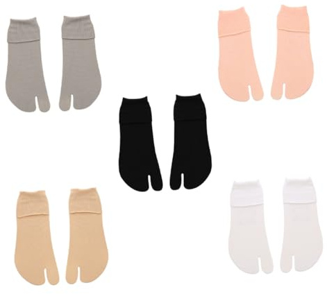 CLISPEED 5 paires Chaussettes à Orteils Fines été Velours Chaussettes -mollet Unisexes à Couleur Unie Séparées pour Gros Orteil Adaptées Aux Sandales et Baskets Couleur Couleur Aléatoire