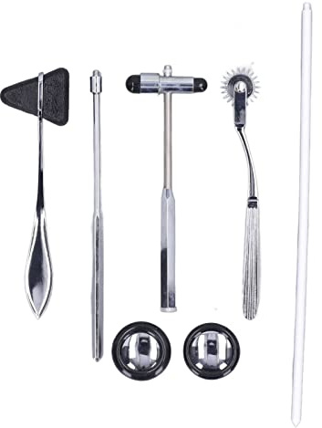 FTVOGUE Martello Neurologico da 5 Pezzi Set Martello a Percussione Medico in Acciaio Inossidabile con Impugnatura Ergonomica per Esame del Nervoso e Test dei Riflessi