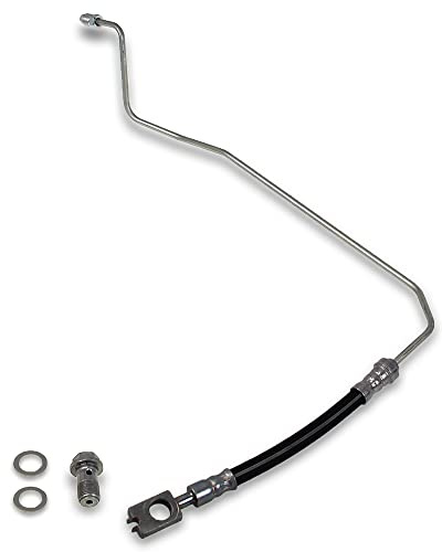 BESTPRICE 1x flexible de frein arrière gauche longueur 184mm avec vis creuse tuyauterie Compatible avec AUDI A6 C5 (4B2) (4B5), SKODA SUPERB 1 (3U4), VW PASSAT B5 (3B5) (3B2), PASSAT B5.5 (3B3) (3B6)
