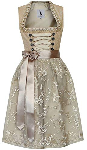 Alpenmärchen Midi Dirndl aus Exklusiver Kollektion inkl. Spitzenschürze Gr.36 - ALM662